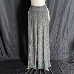 Disco pants. Silver and black. Flared bottom